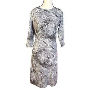 J. McLaughlin Giraffe Print Dress Catalina Cloth Size Small Grey Animal Print